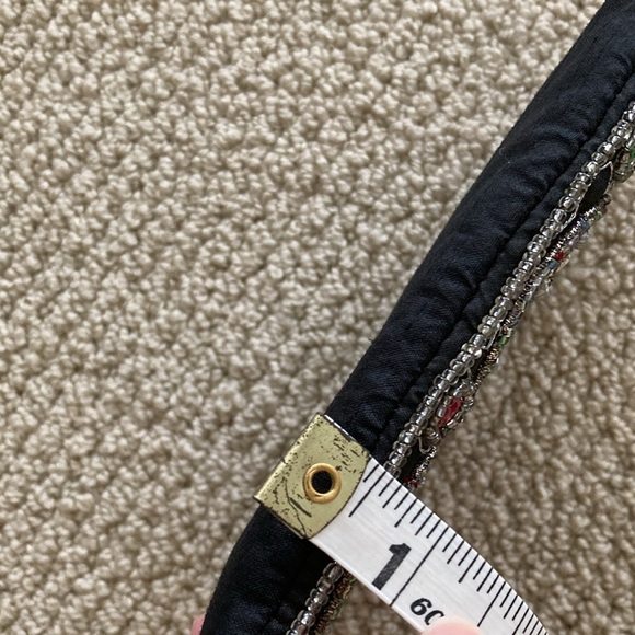 Beaded Bejeweled Embellished Black Clutch Pouch Multicolor Accents Indian EUC - Picture 9 of 12